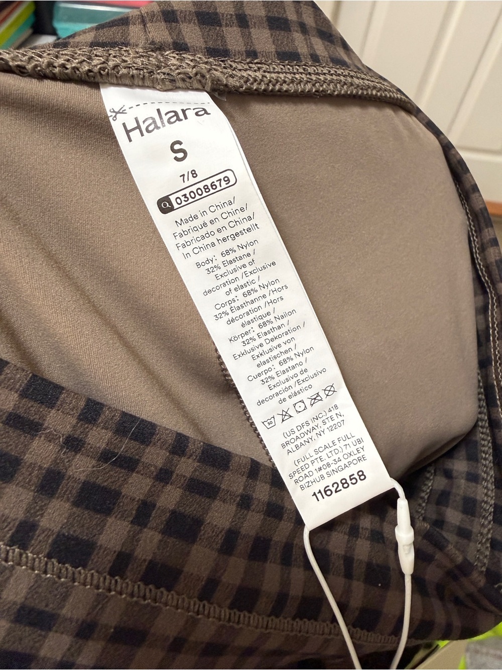 Halar Checkered Plaid Brown Active Joggers with High Waist size small - Picture 5 of 8